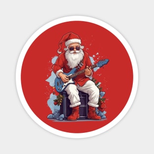 Santa Goes Rock Magnet